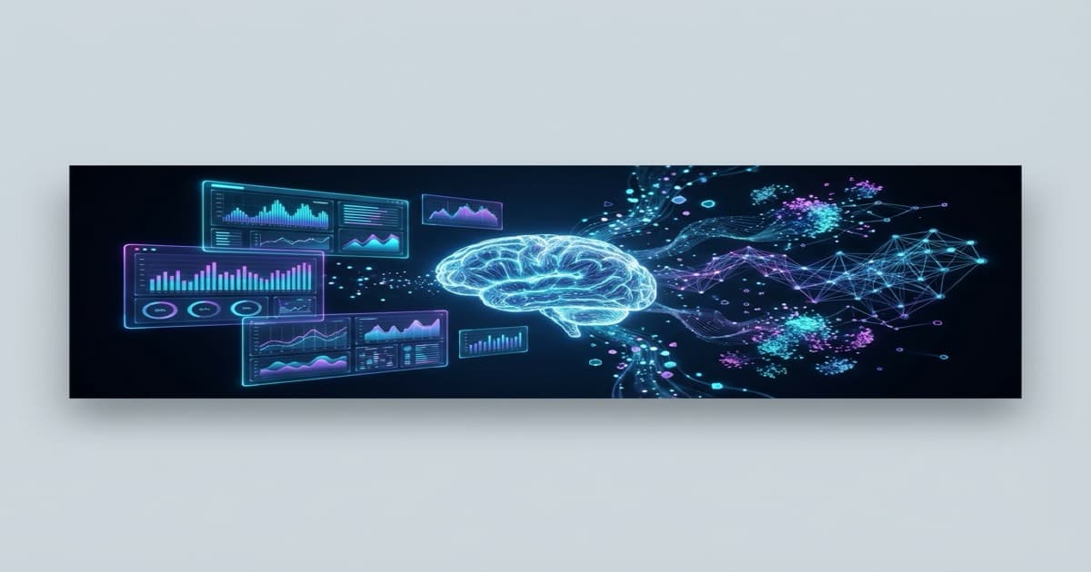 Structure cristalline 3D futuriste avec des flux de données cyan et violet lumineux, représentant la clarté de l'intelligence générative